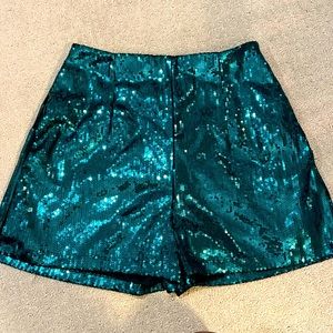 Sequin Green Shorts NWOT